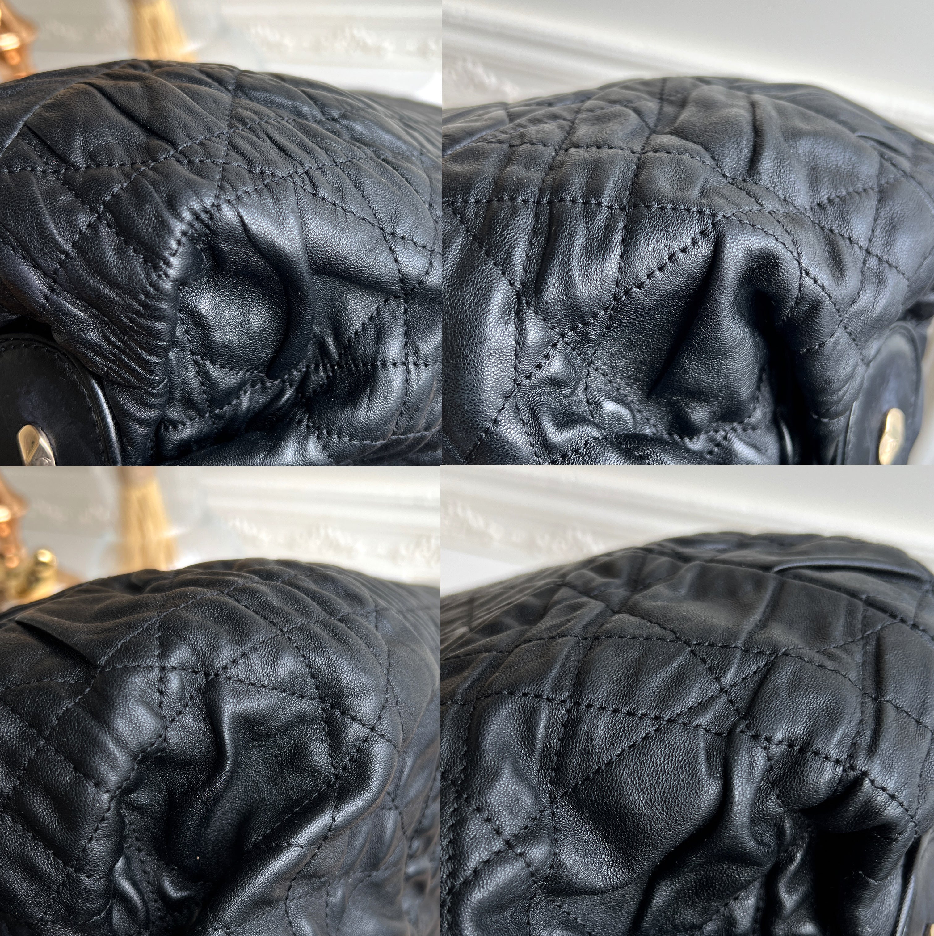 Christian Dior Gaufre Lambskin Canage Delidior Delices Black Bag