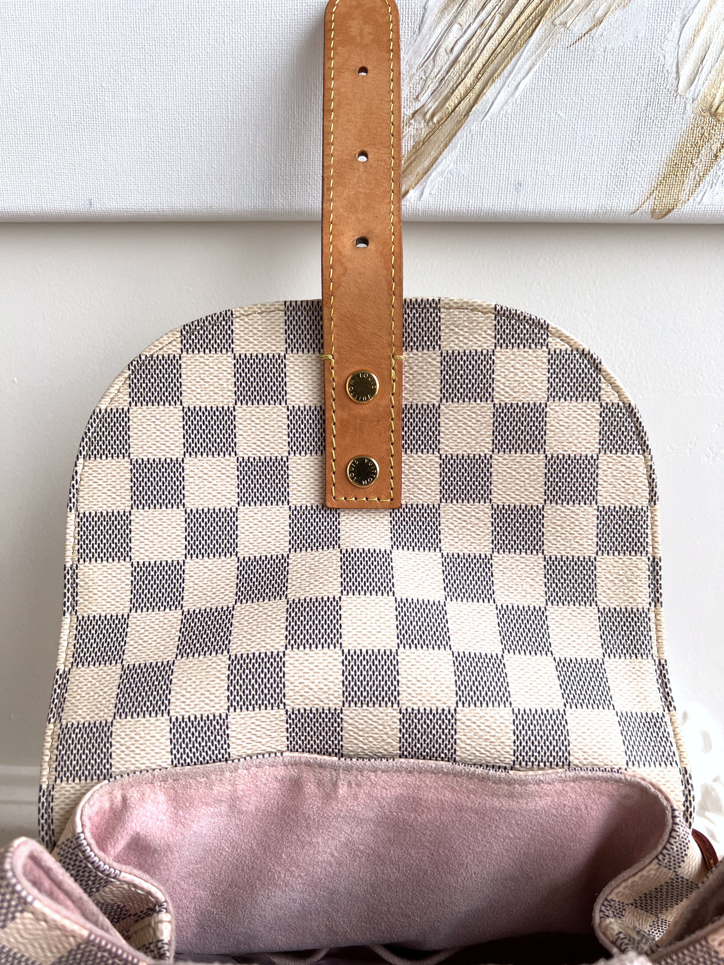 louis vuitton backpack pink inside Louis Vuitton Backpack Sperone Azur Damier Pink Inside – Baggarium