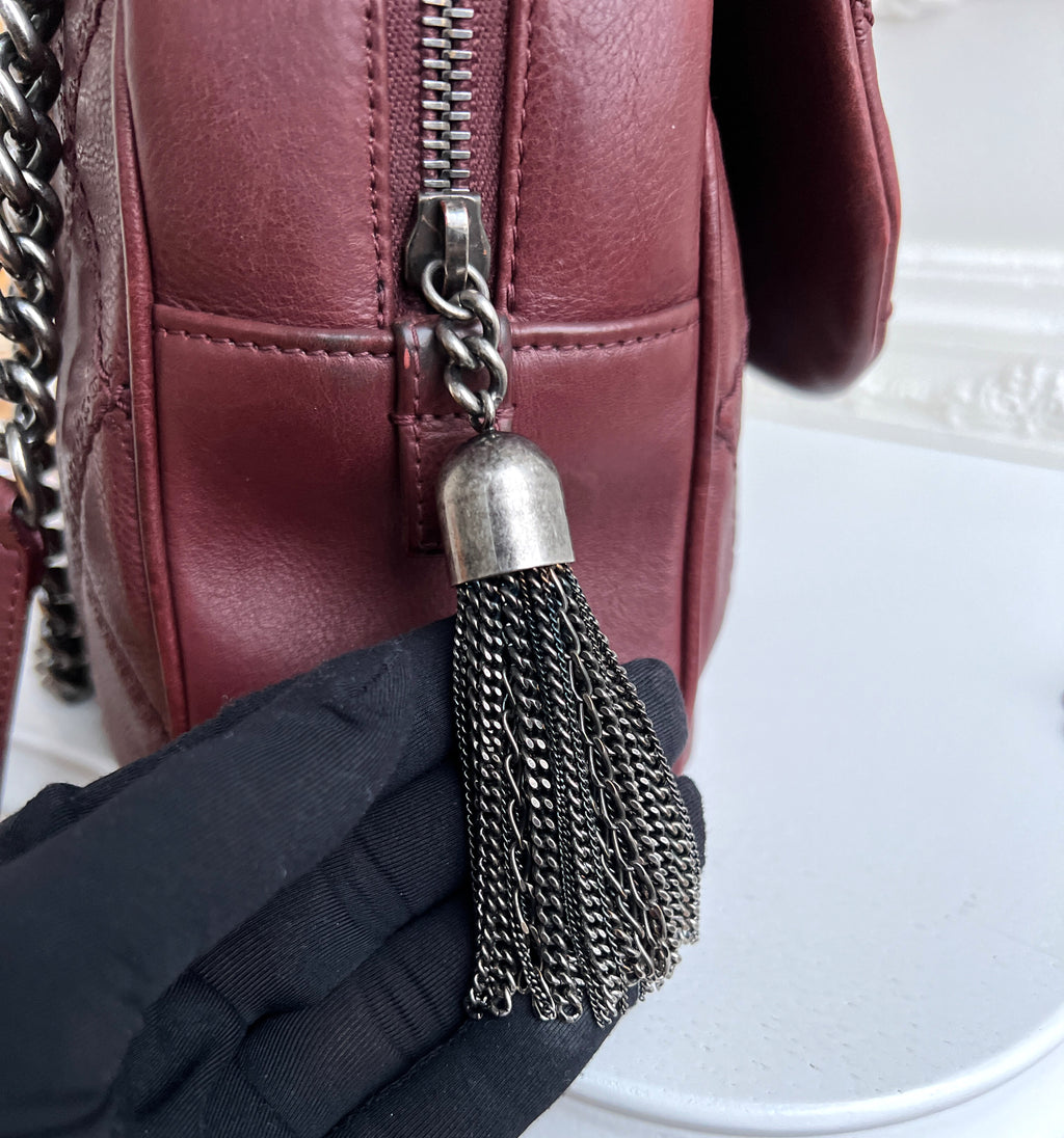 Chanel Flap Cambon 31 Rue Leather Burgundy Maroon Crossbody Bag