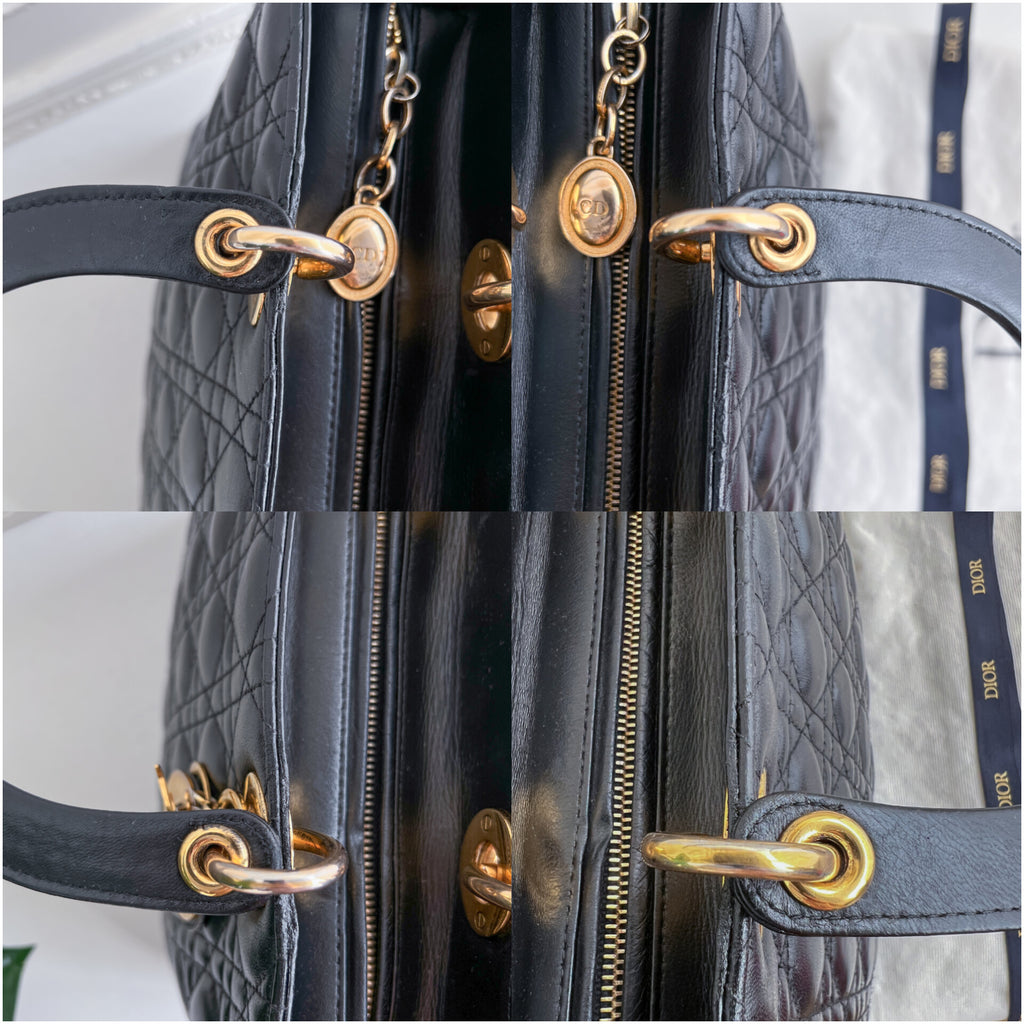 Christian  Dior Lady Dior Black Leather Cannage MA-1001