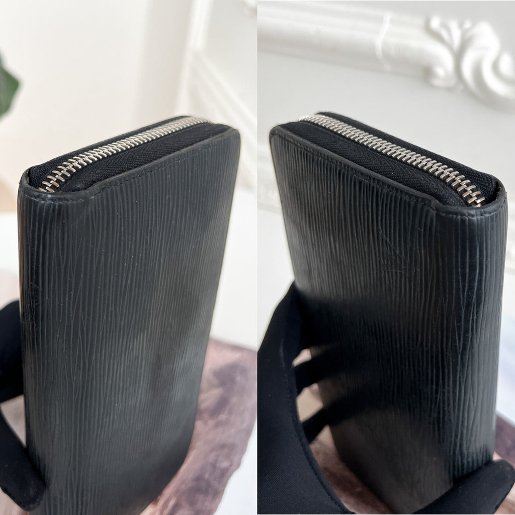 Authentic LV wallet long epi black zipper