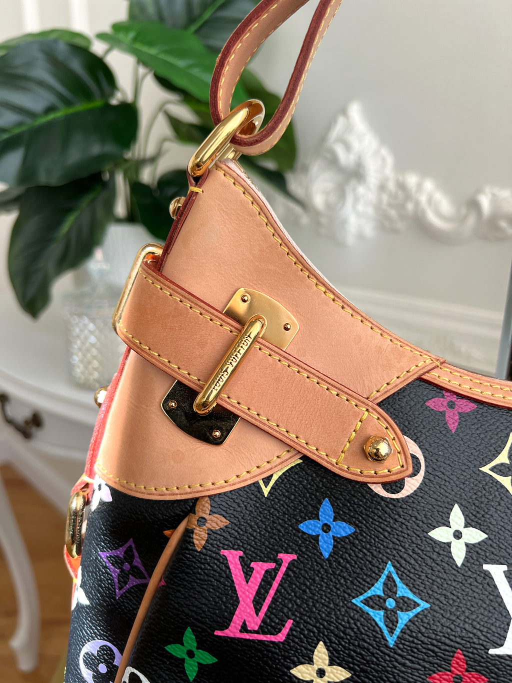 Sac Louis Vuitton Greta Multicolore Noir Murakami Monogramme Noir