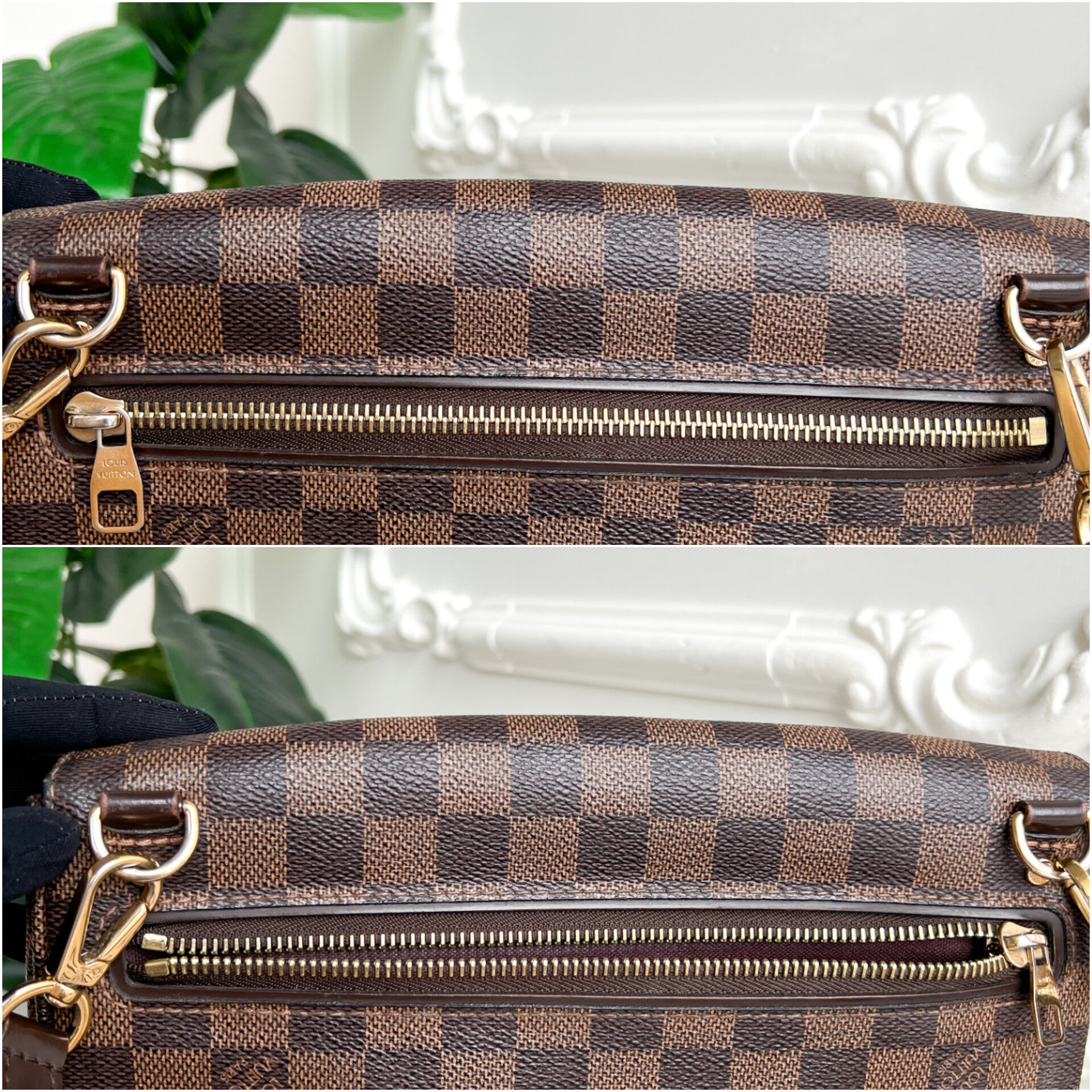 Authentic Louis Vuitton Hoxton Pm damier ebene crossbody clutch bag