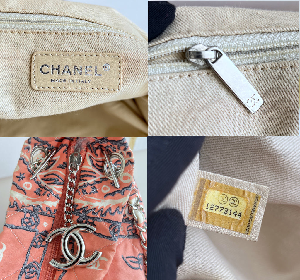 Chanel Bandana XL Tote Cotton Cambon Pink Hobo Chains Bag
