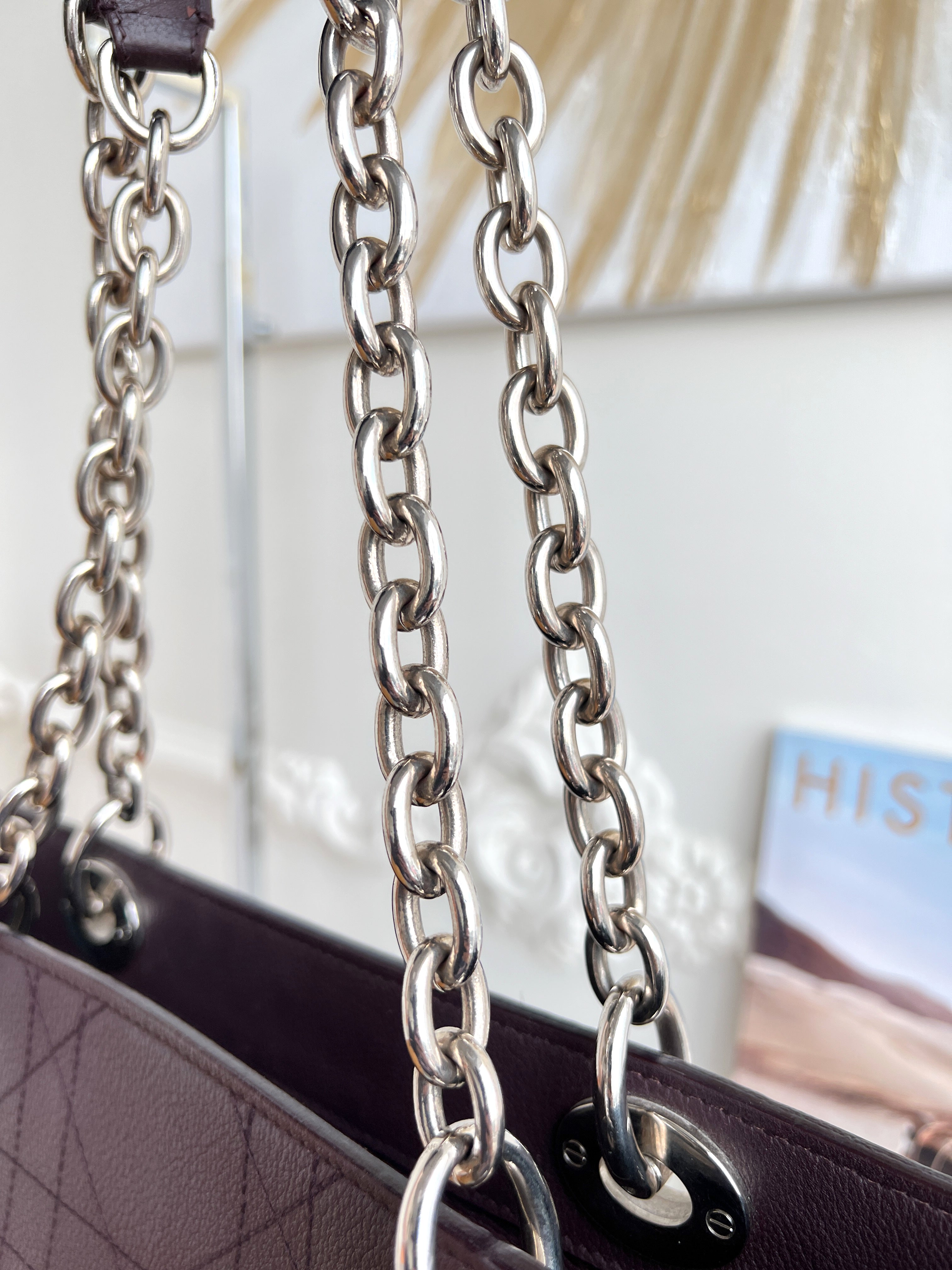 Christian Dior Burgundy Ultradior Quilted Tote Bag