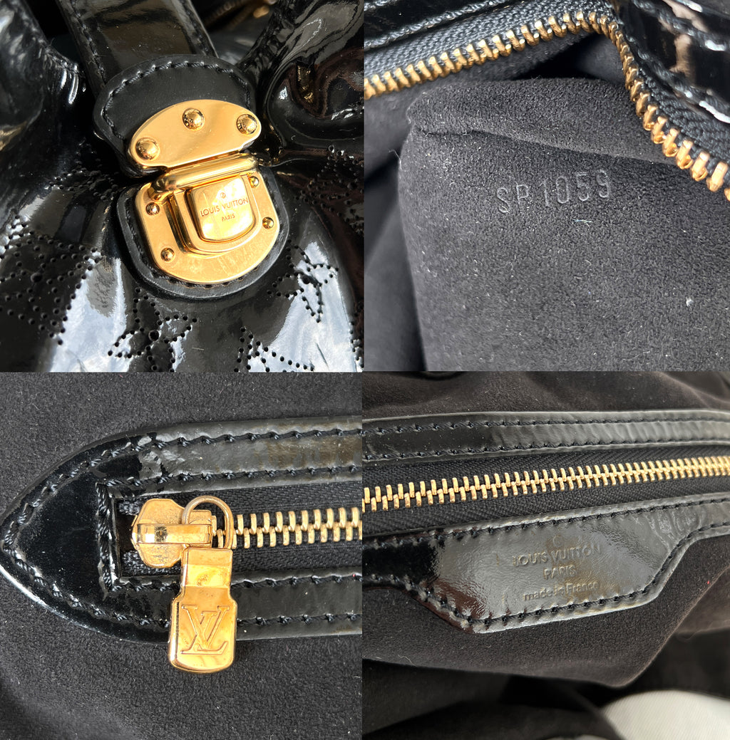 Louis Vuitton Mahina Patent Black Surya L Monogram Bag