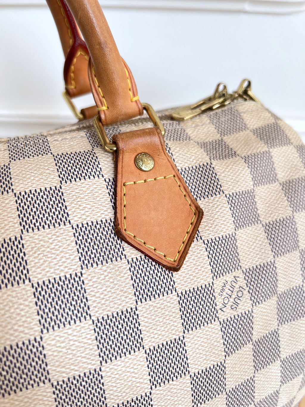 Louis Vuitton Speedy 30 Azur Damier Bandouliere Satchel Crossbody Bag