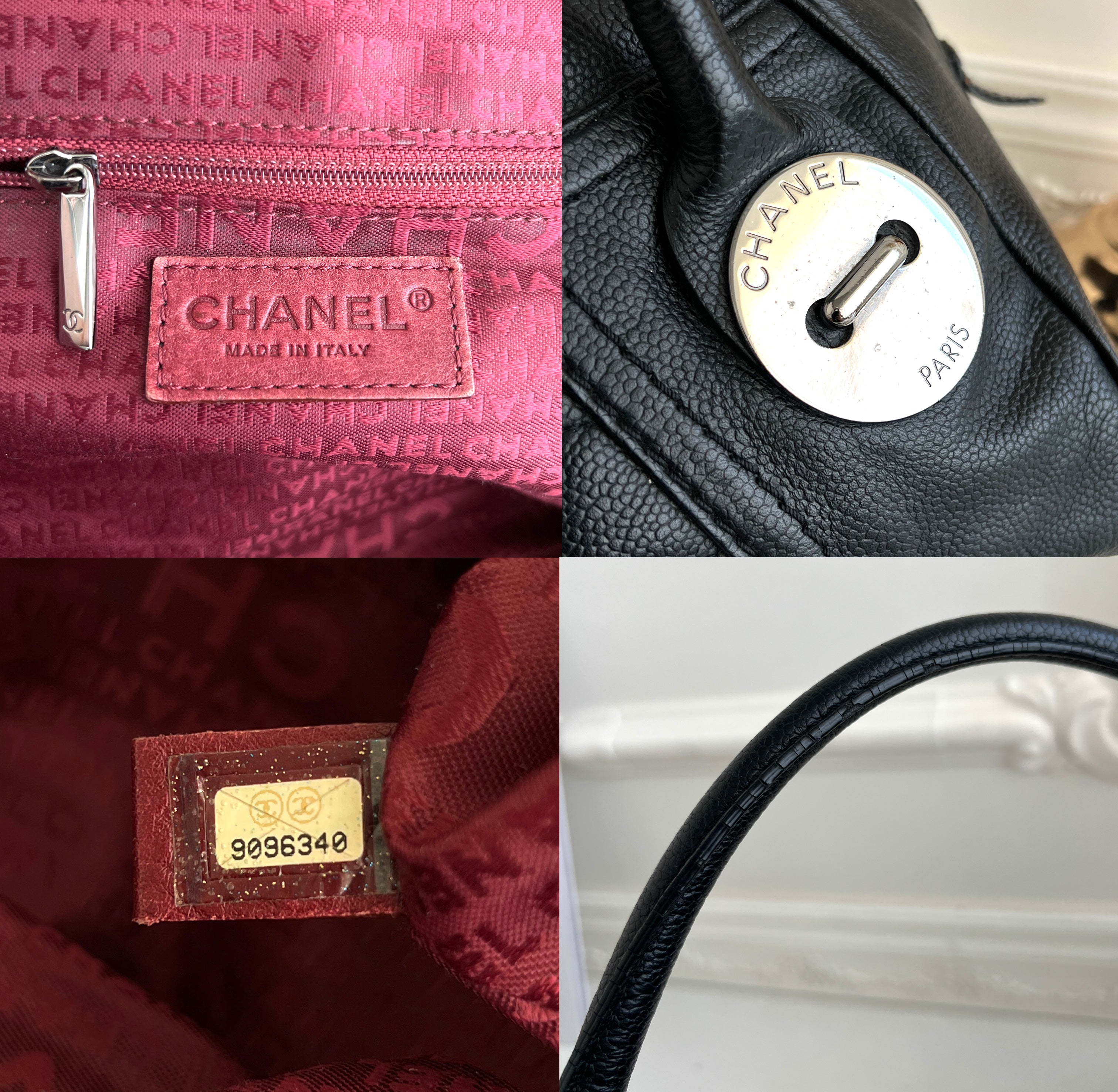 Chanel Caviar Black Dome Leather Square Bag