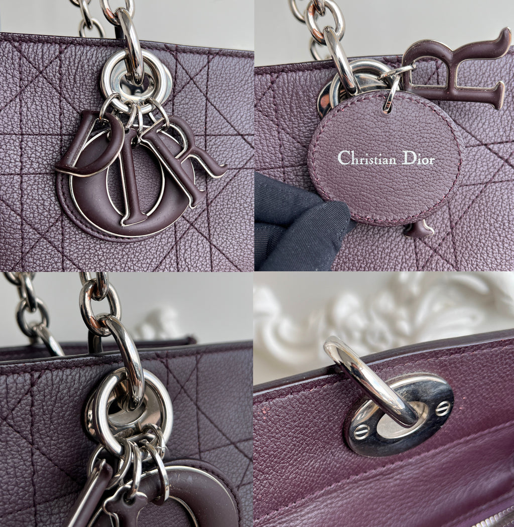 Christian Dior Burgundy Ultradior Quilted Tote Bag