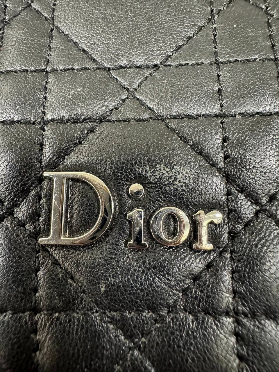 Christian Dior Backpack Large Cannage Quilted Black Leather Lambskin