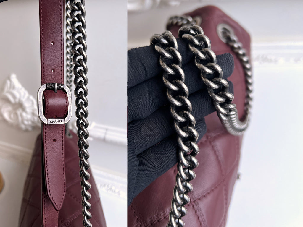 Chanel Flap Cambon 31 Rue Leather Burgundy Maroon Crossbody Bag