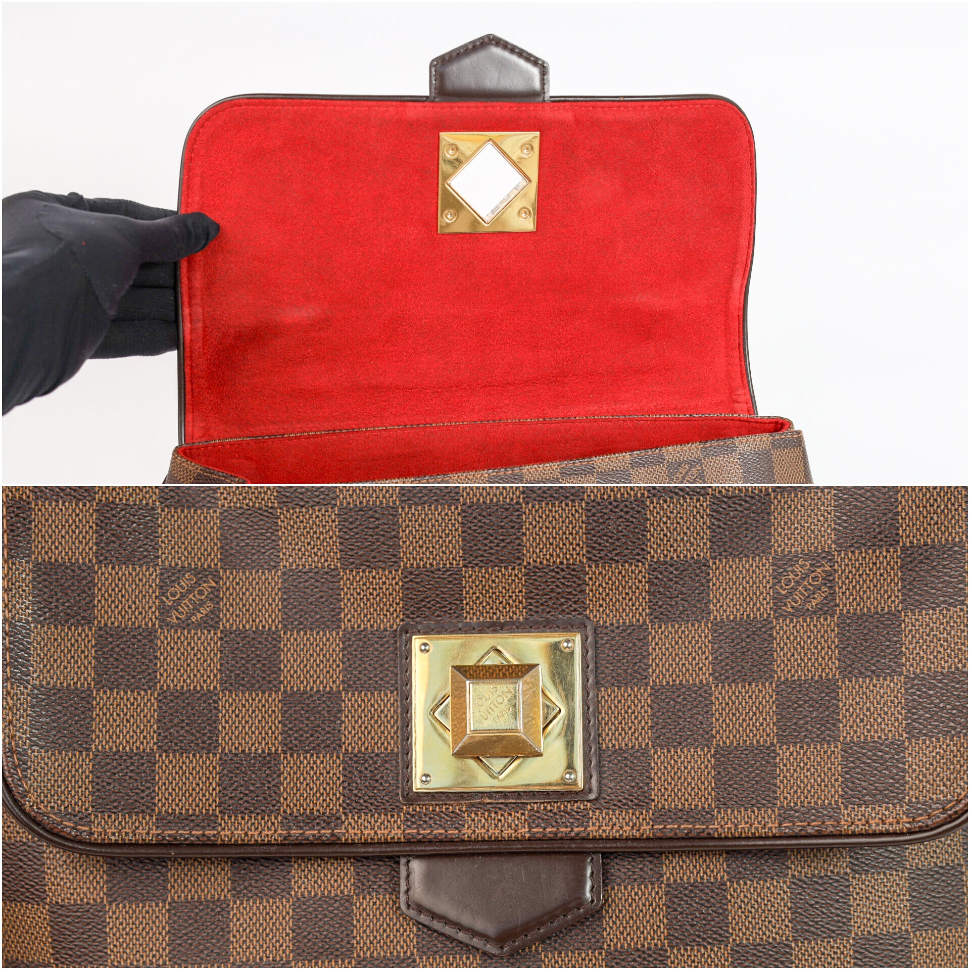 Authentic LV Bergamo GM Damier Ebene Satchel Crossbody bag