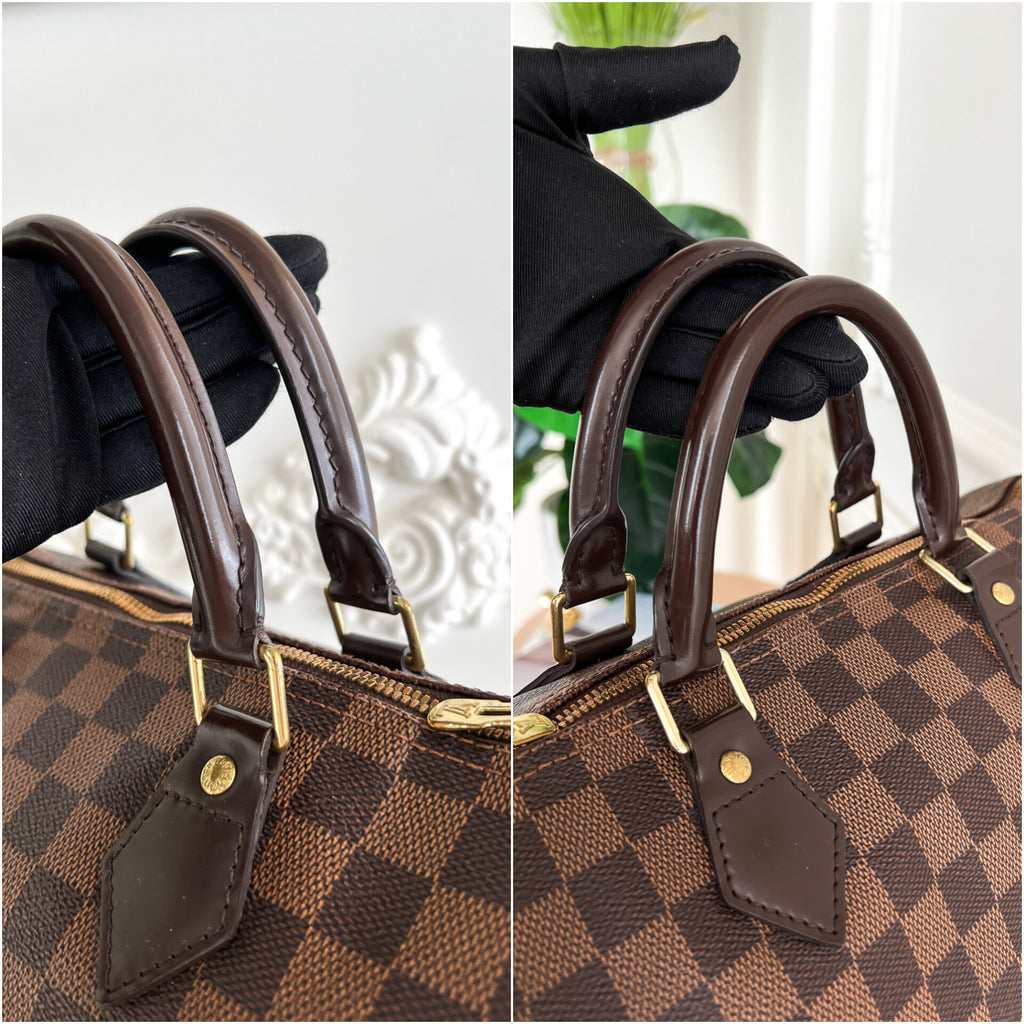 Authentic Louis Vuitton Speedy 30 damier ebene bandouliere crossbody satchel bag