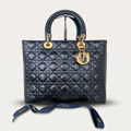 Christian  Dior Lady Dior Black Leather Cannage MA-1001