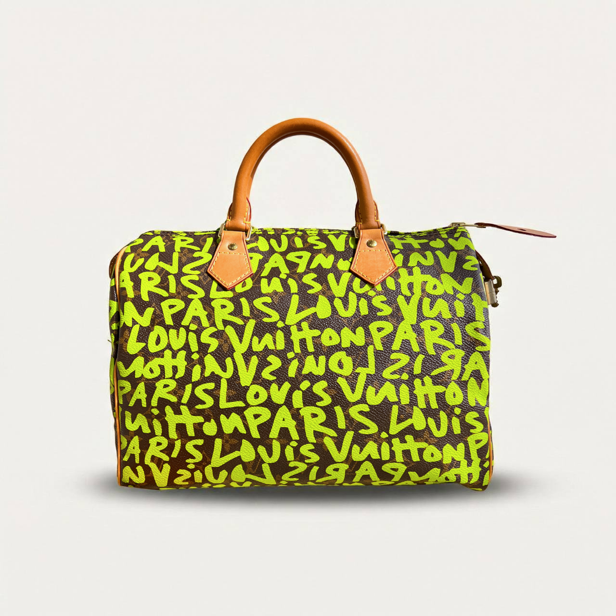 LOUIS VUITTON Speedy 30 Monogram Graffiti Green Peedi Bag