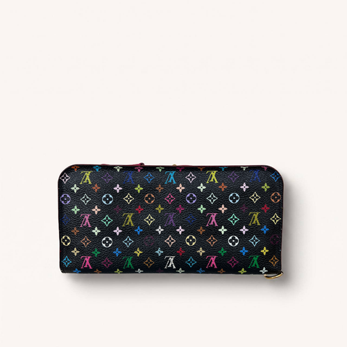 Authentic Louis Vuitton long monogram multicolor black wallet