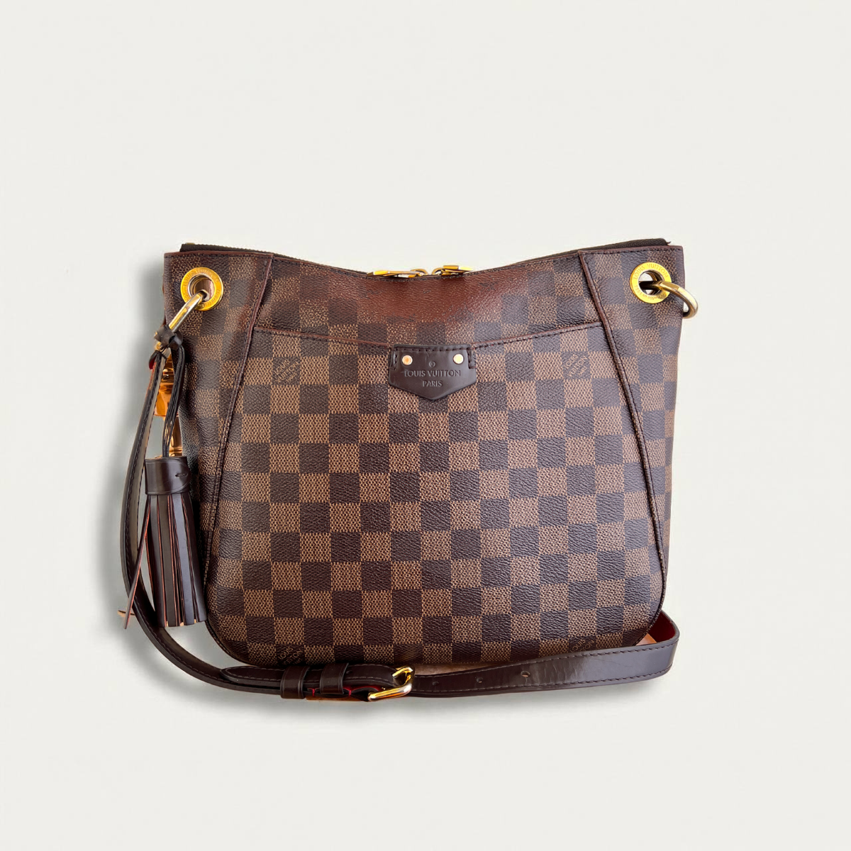 Louis Vuitton South Bank Damier Ebene Crossbody Shoulder Besace Bag