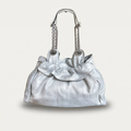 Christian Dior Le Trente Silver Leather Hobo Shoulder Bag