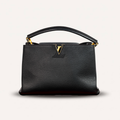 Authentic LV Capucines MM Black Leather Fuchsia Inside Handbag