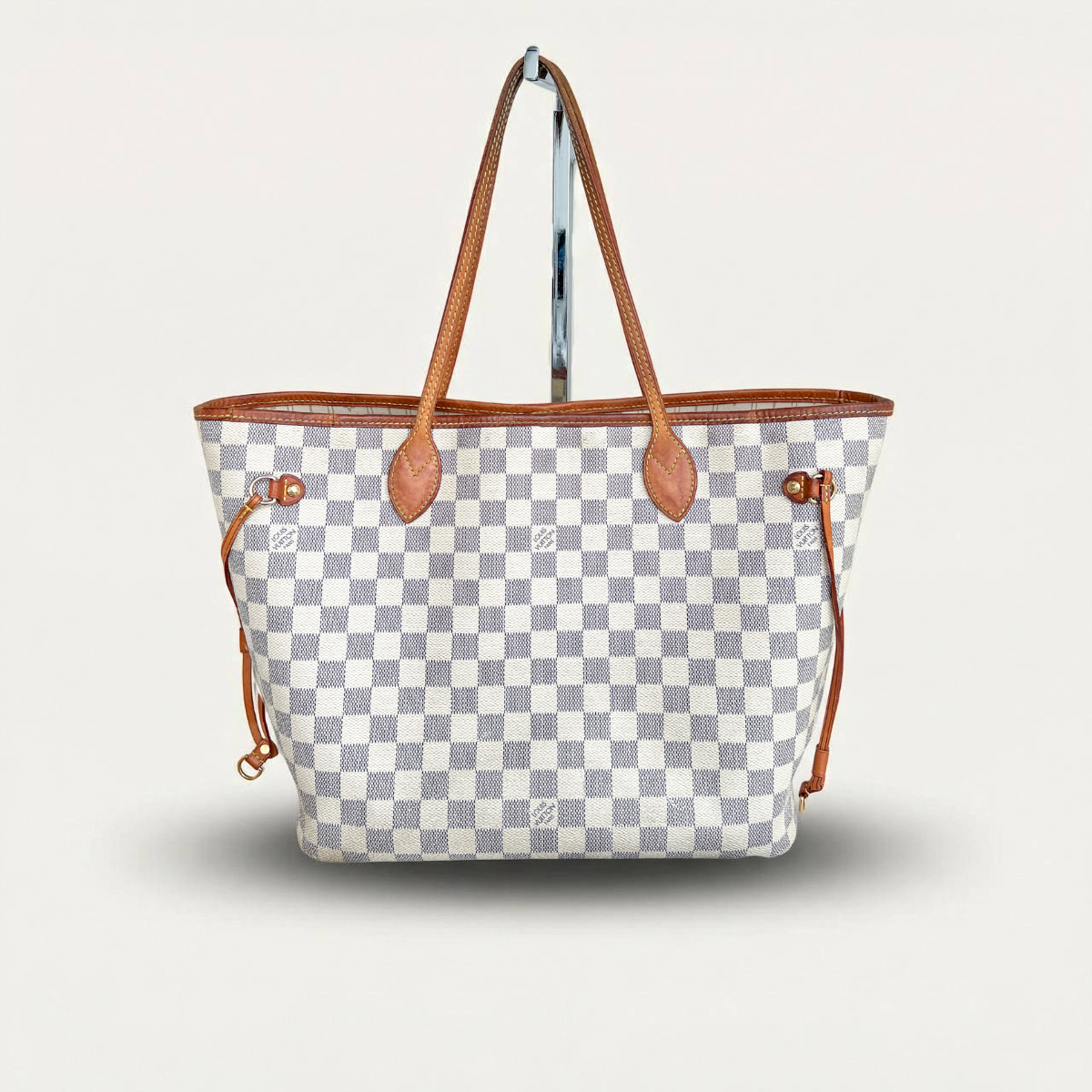 Louis Vuitton Neverfull mm azur damier shoulder tote handbag