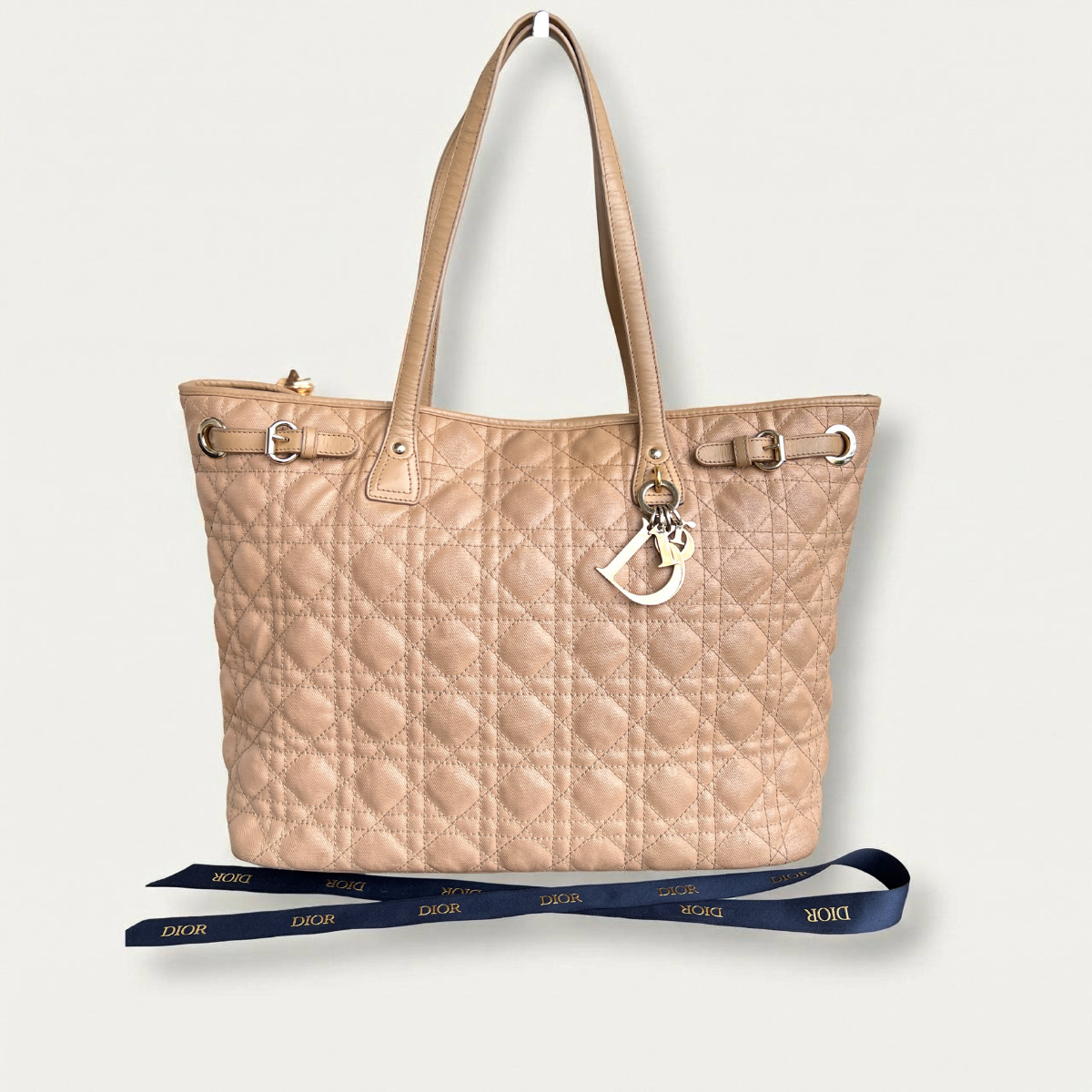 Christian Dior Panarea Medium Shopper Coated Beige Bag