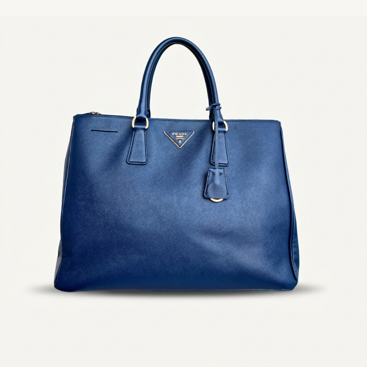 Prada saffiano dark blue tote galleria handbag
