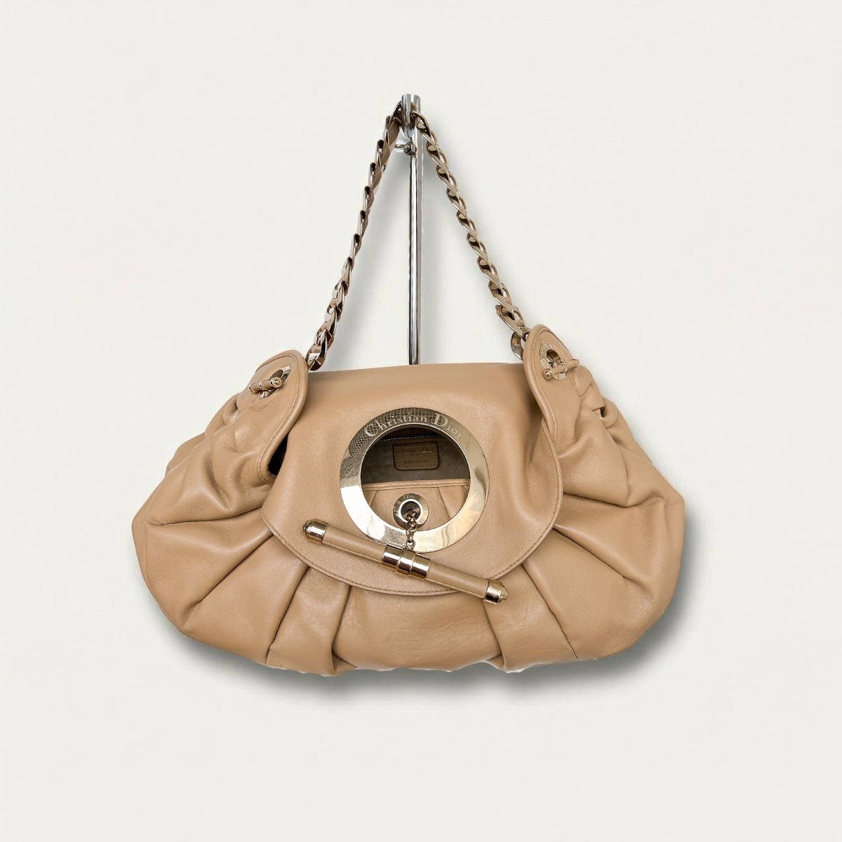 Sac hobo Dior Jazz Club en cuir beige Christian Dior