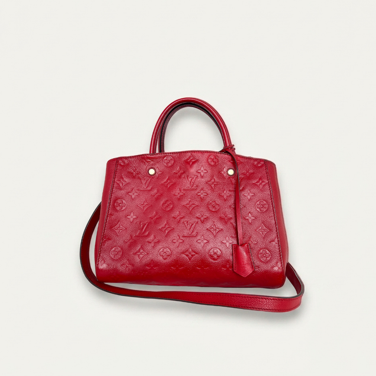 Authentic LV Montaigne MM Empreinte Monogram Red