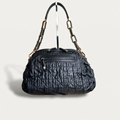 Christian Dior Gaufre Lambskin Canage Delidior Delices Black Bag