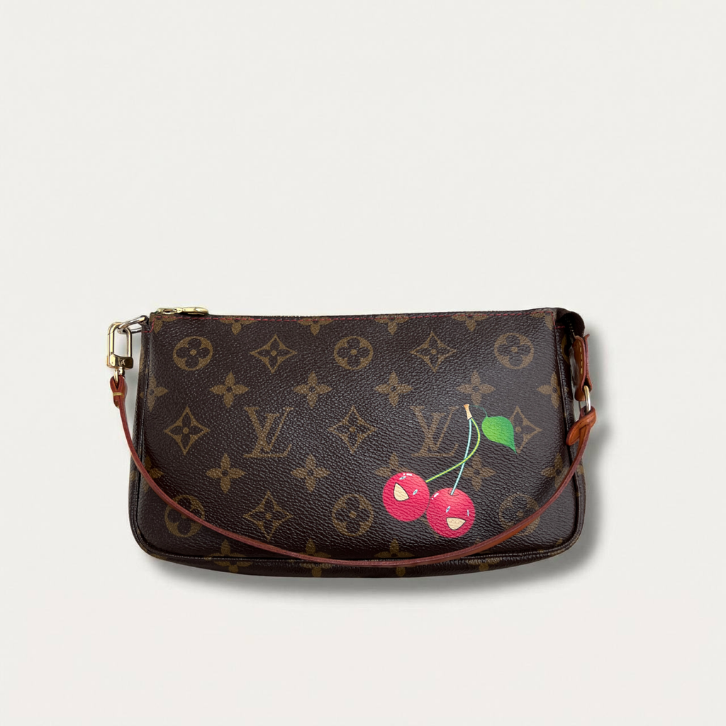 Louis Vuitton Clutch Pouch Pochette Cherry Monogram Purse Accessories