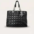 Christian Dior tote Cannage Black Quilted Leather Shopper Bag