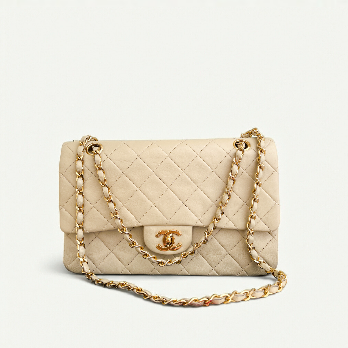 Chanel classic double flap beige lambskin gold  HWRD Shoulder bag