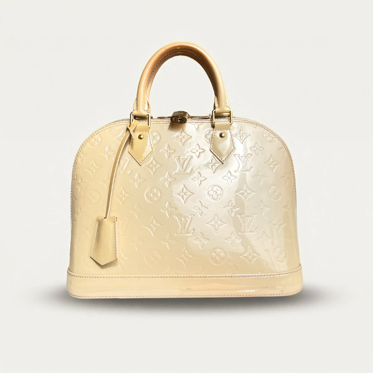 Louis Vuitton Alma PM Vernis Patent Monogram Beige Bag
