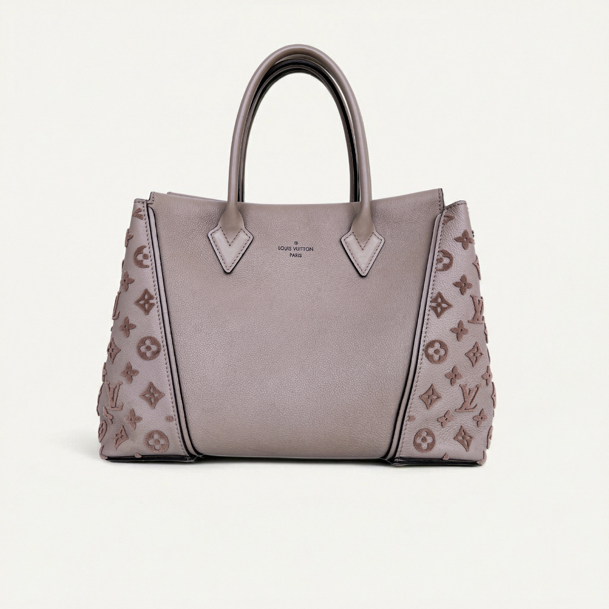 Louis Vuitton W Tote Veau Cachemire Calfskin  suede brown bag