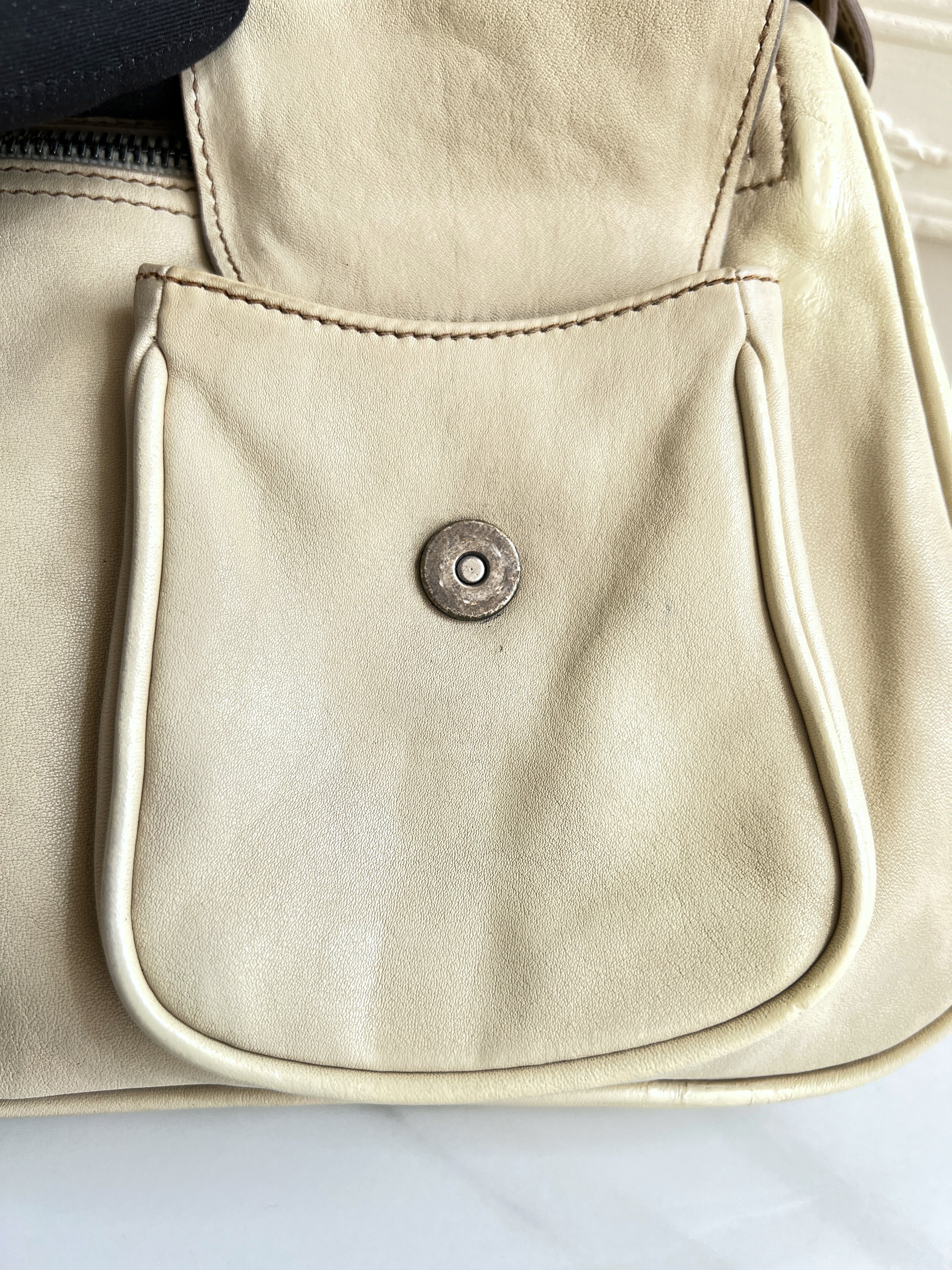 Christian Dior Rare Classic Gaucho Saddle Leather White Bag