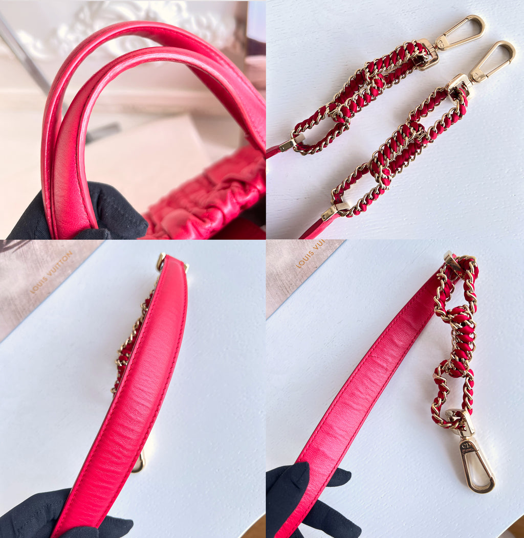 Christian Dior Red Delices Gaufre Cannage Soft Leather Quilted Bag