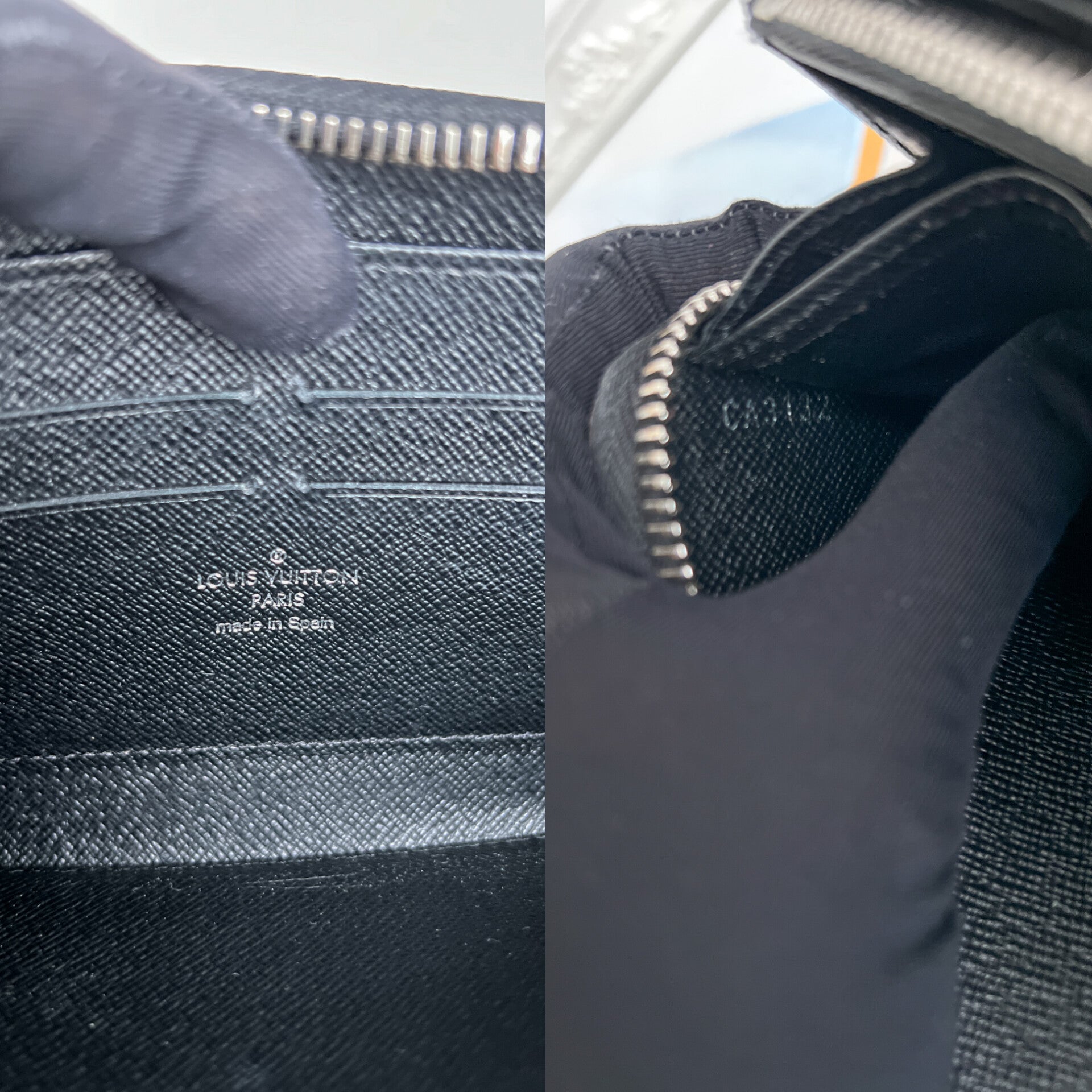 Authentic LV wallet long epi black zipper