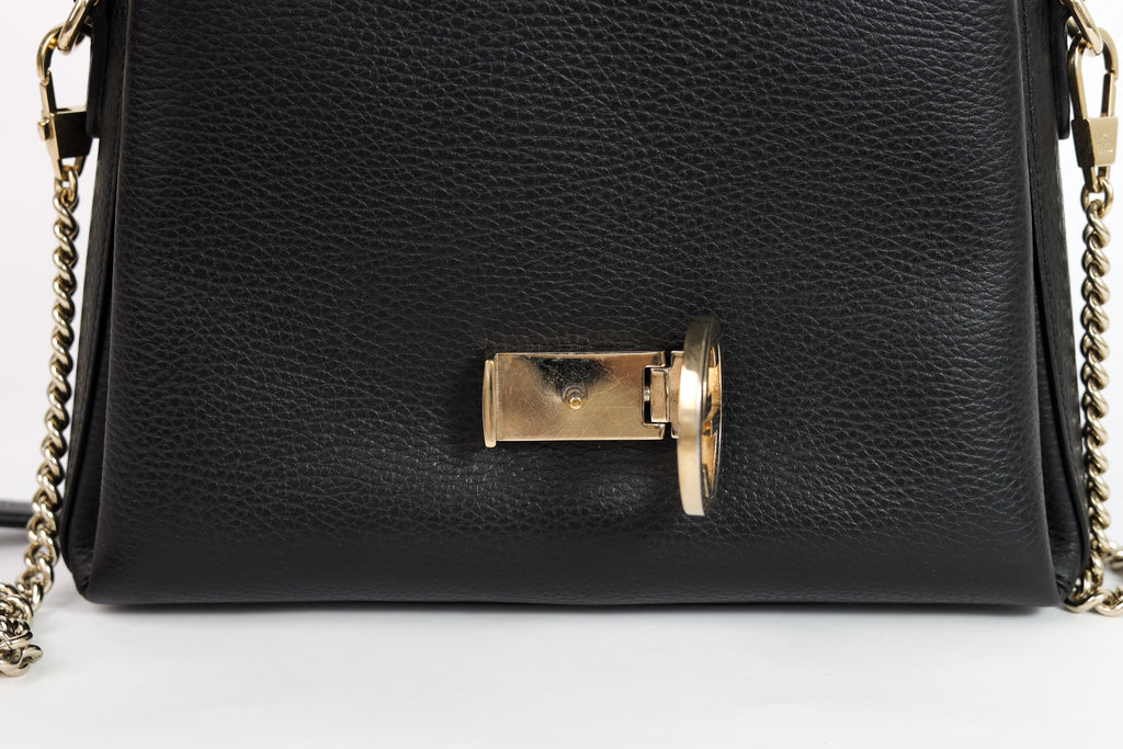 Authentic Gucci Black Leather Interlocking G Crossbody