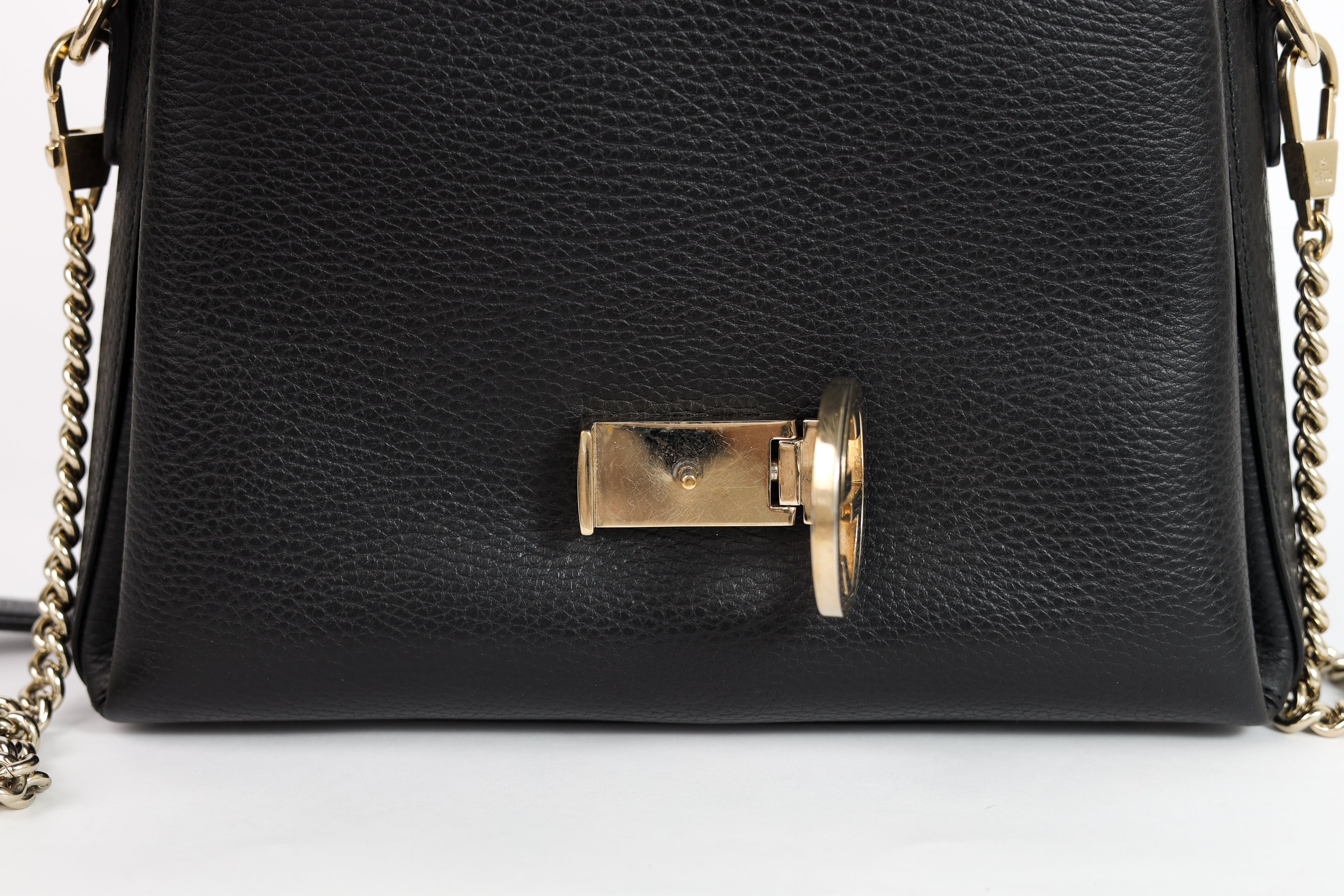 Authentic Gucci Black Leather Interlocking G Crossbody