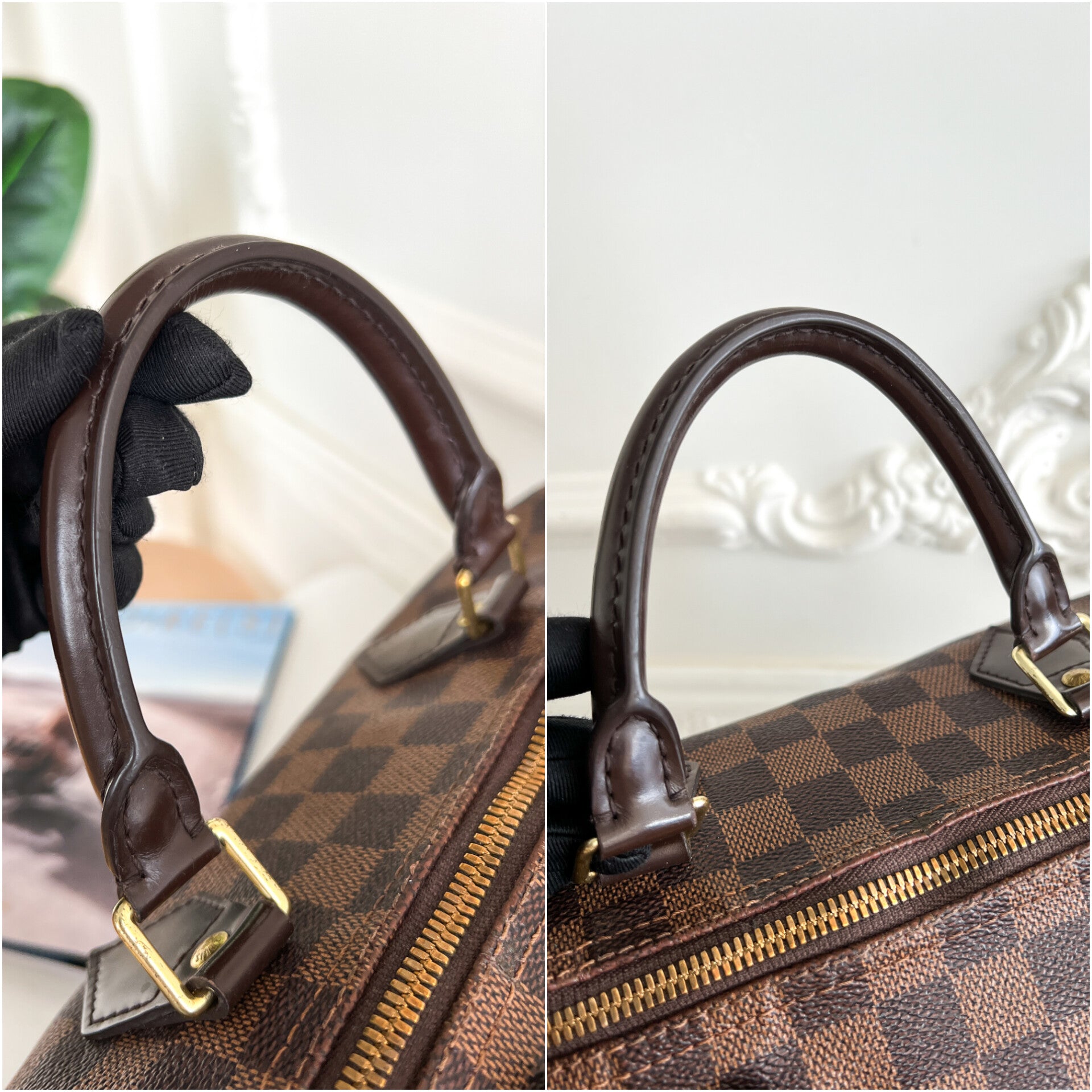 Authentic Louis Vuitton Speedy 30 damier ebene bandouliere crossbody satchel bag