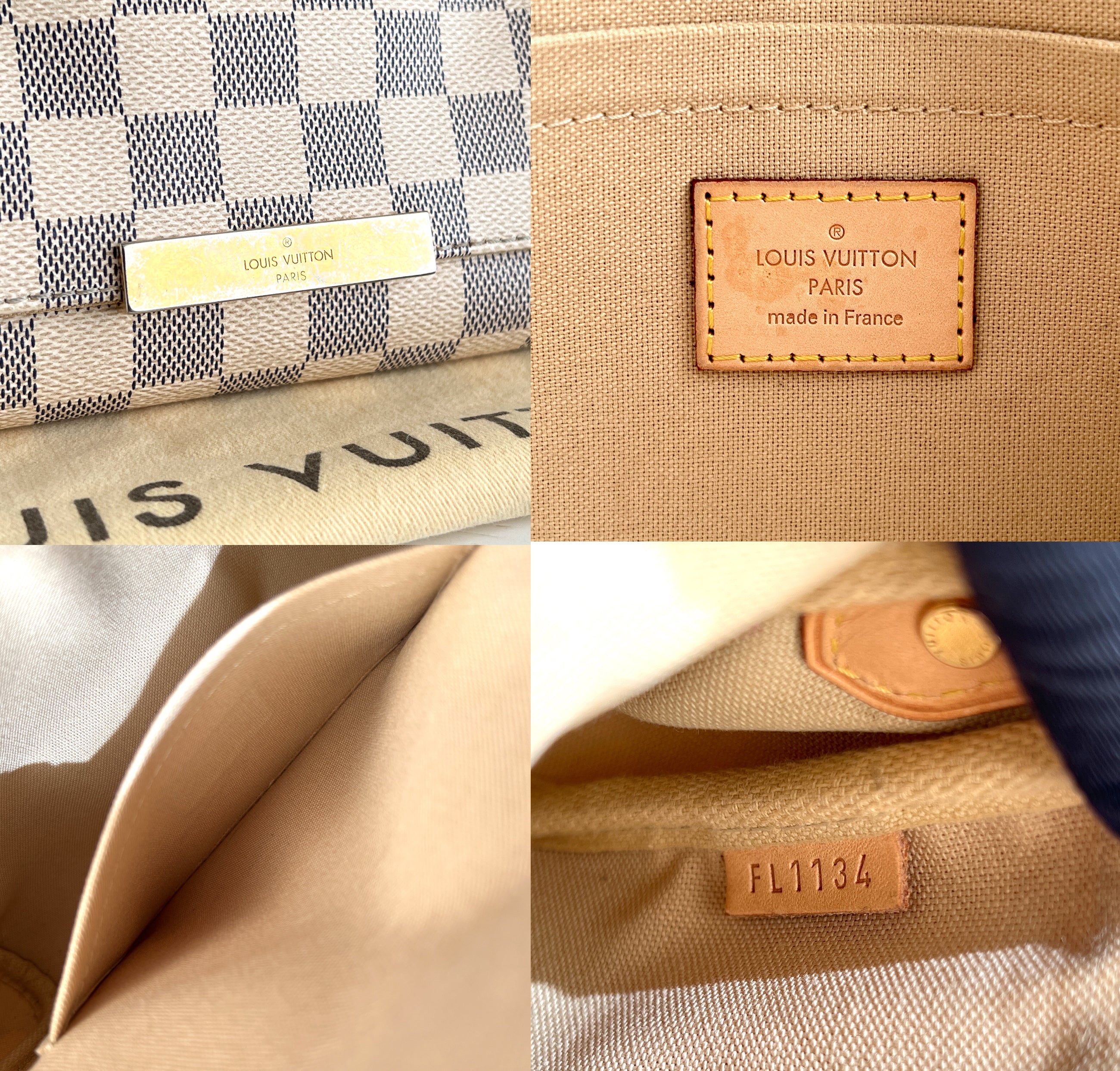 Louis Vuitton Favorite PM Azue Damier Crossbody Clutch Bag