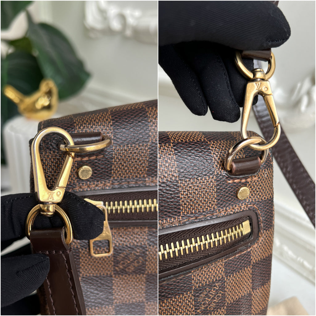 Authentic Louis Vuitton Hoxton Pm damier ebene crossbody clutch bag