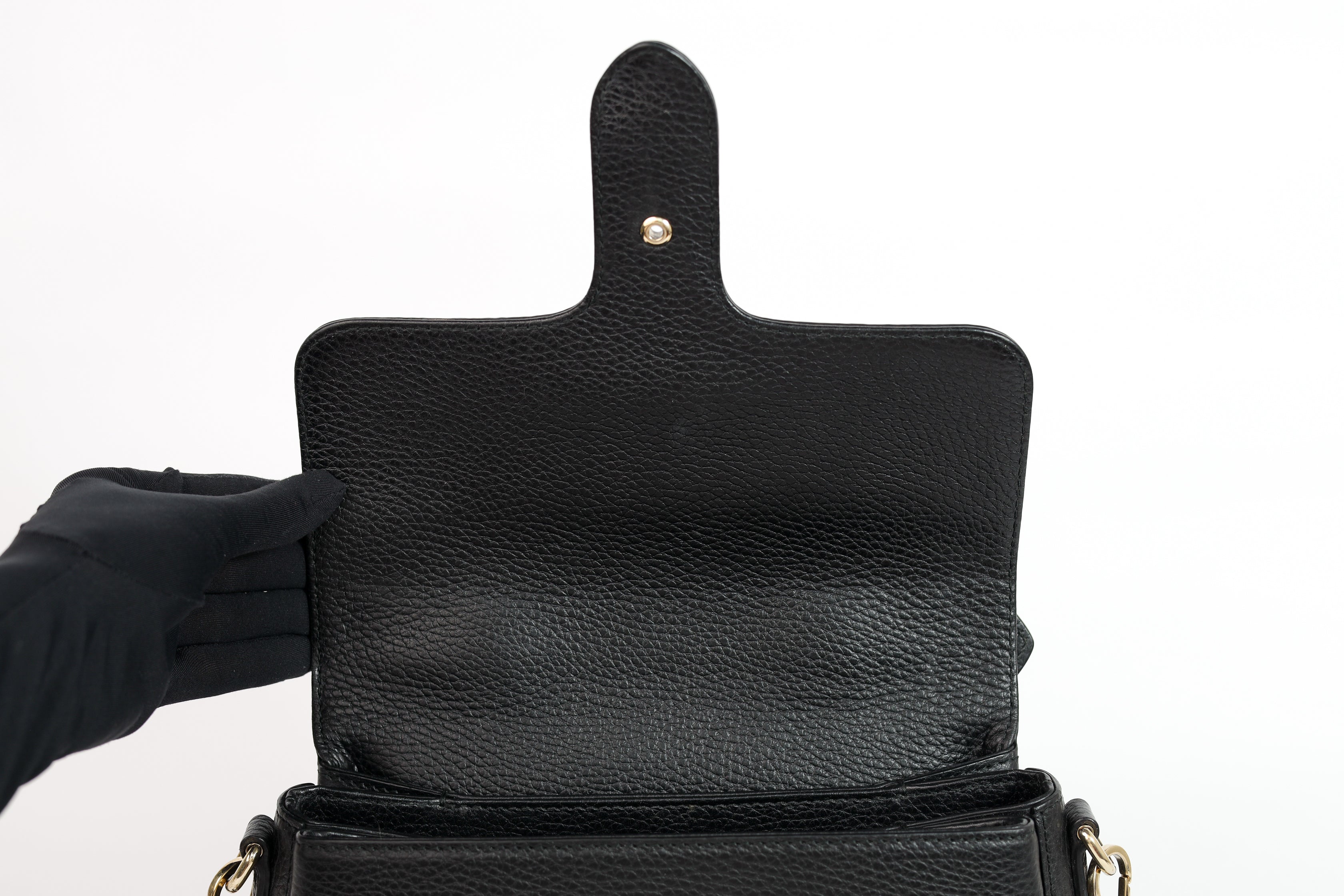 Authentic Gucci Black Leather Interlocking G Crossbody