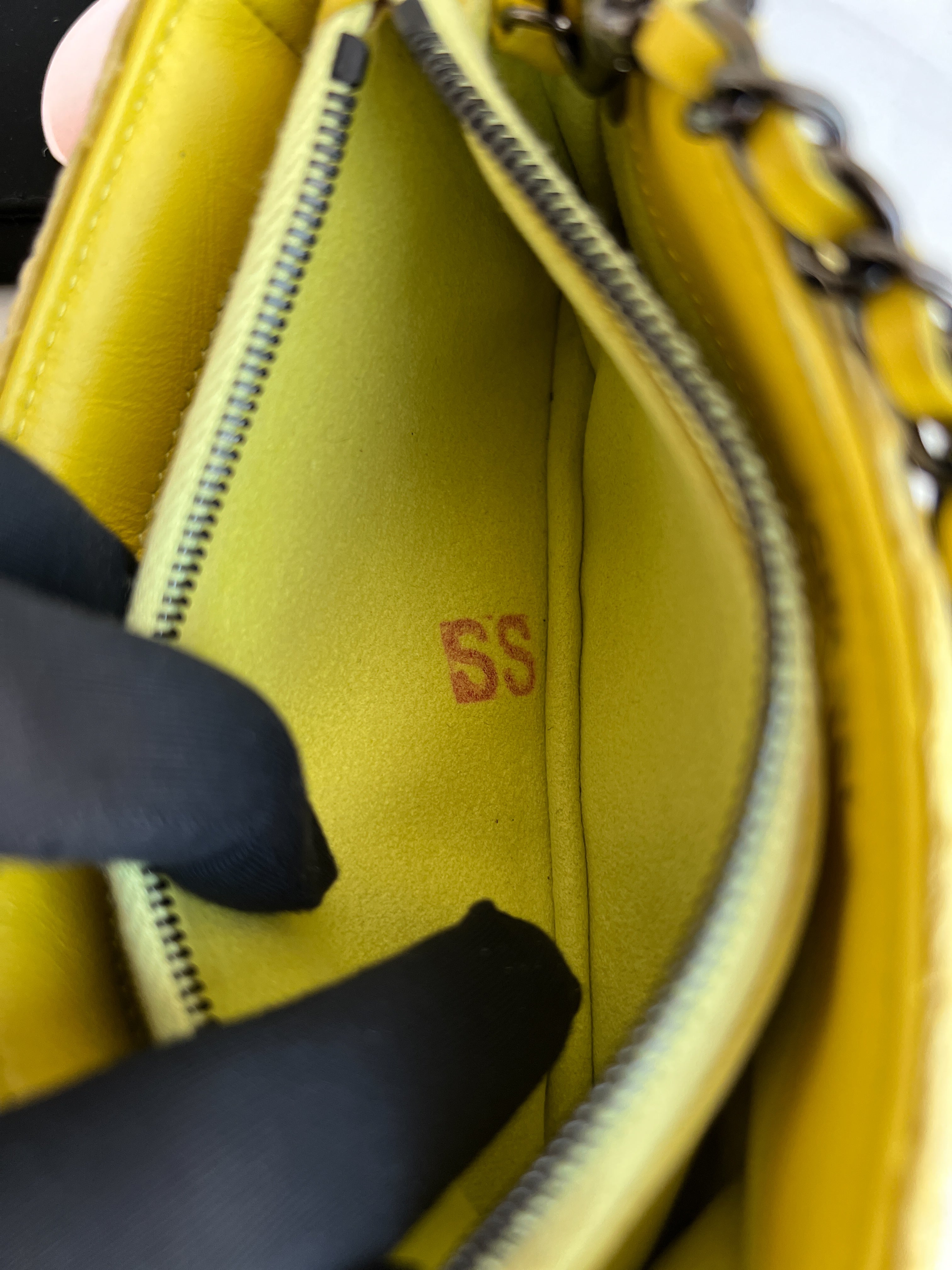 Chanel Mini Phone Holder Quilted Velvet Yellow Clutch Crossbody Bag