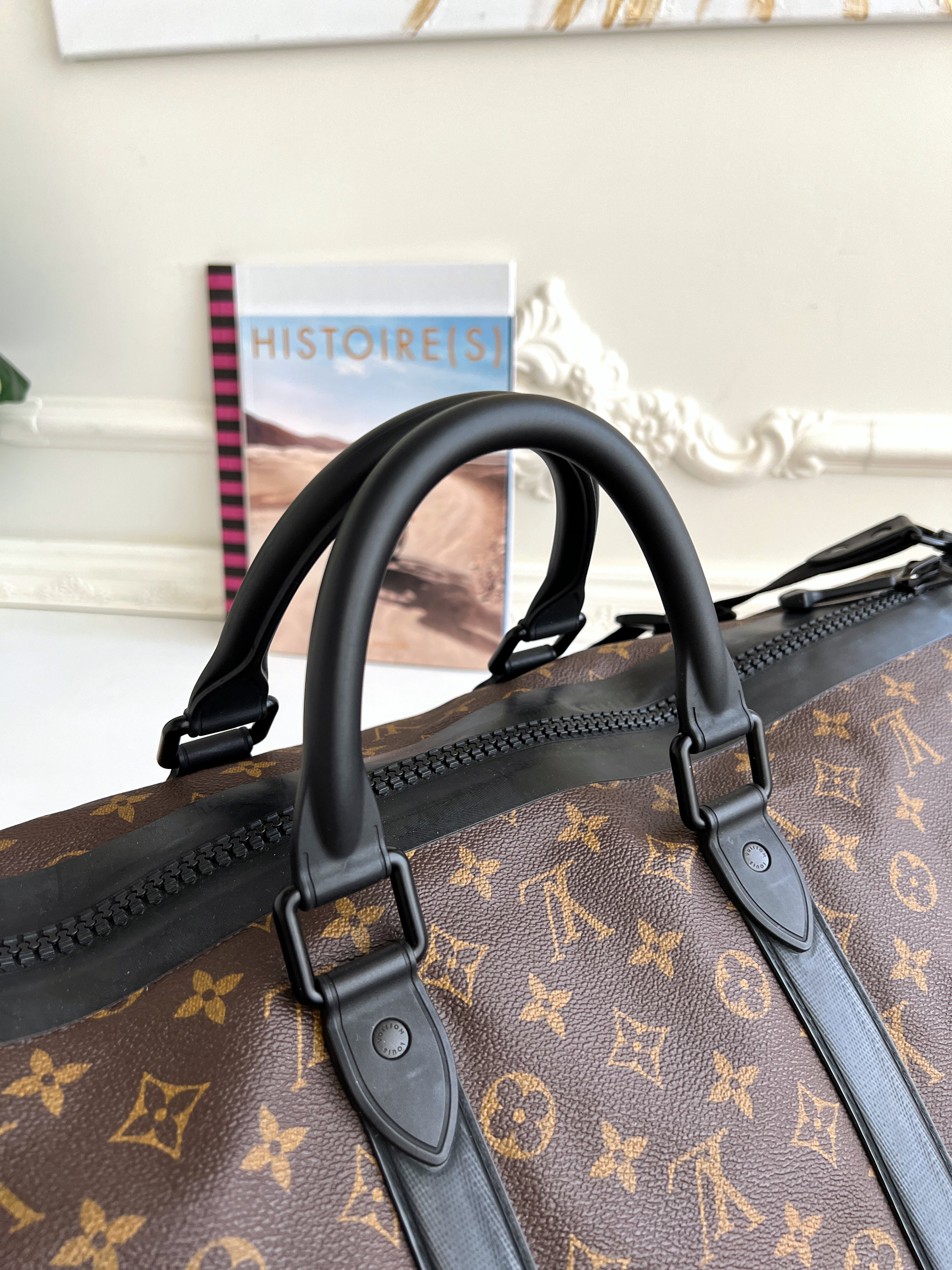 Louis Vuitton Waterproof Keepall 55 Bandouliere Monogram Travel Bag