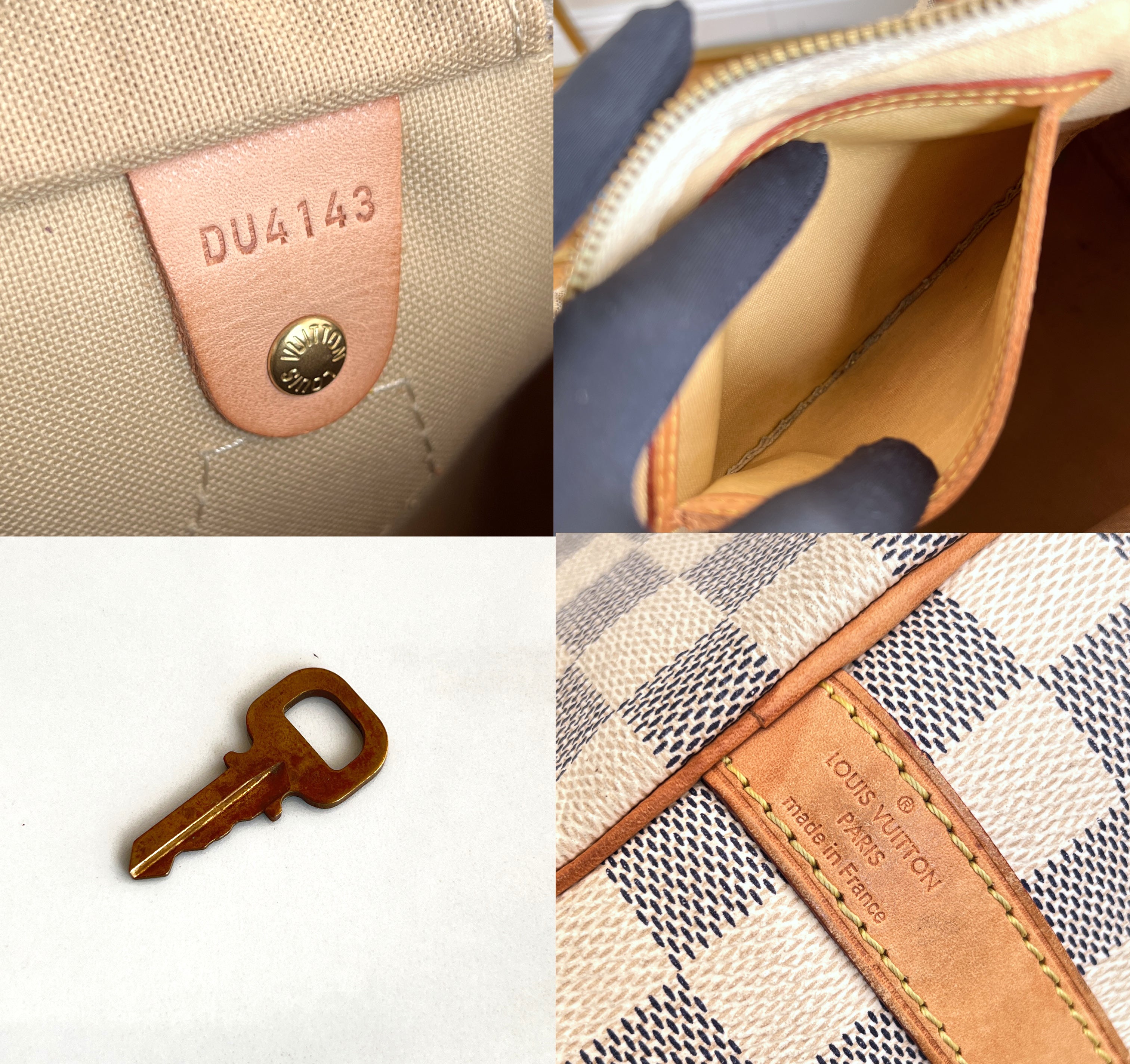 Louis Vuitton Speedy 30 Azur Damier Bandouliere Satchel Crossbody Bag