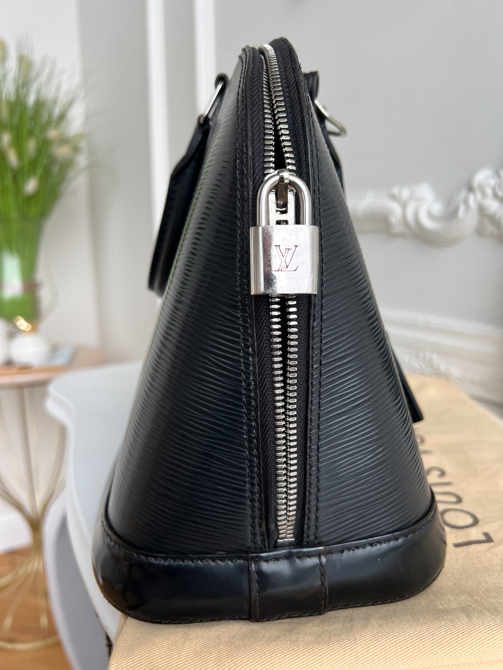 Authentic LV Alma pm epi black handbag