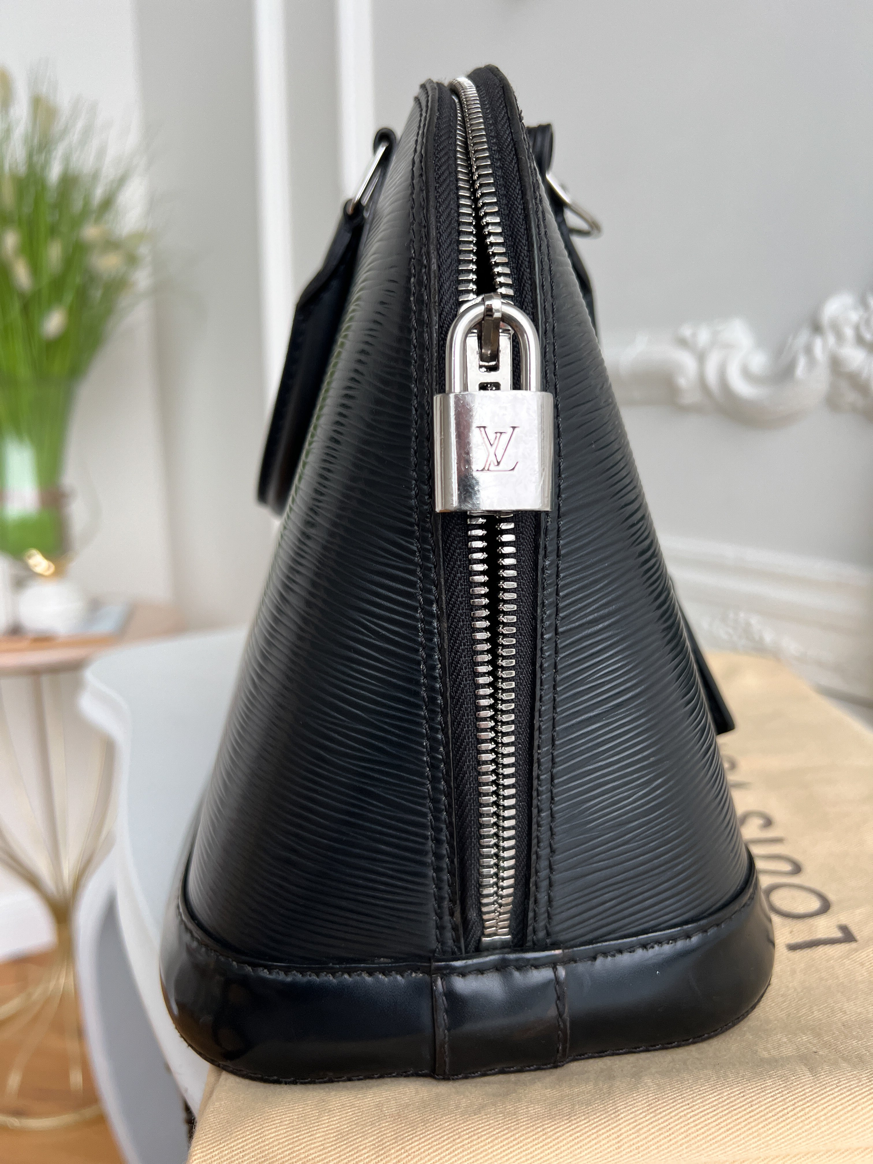 Authentic LV Alma pm epi black handbag