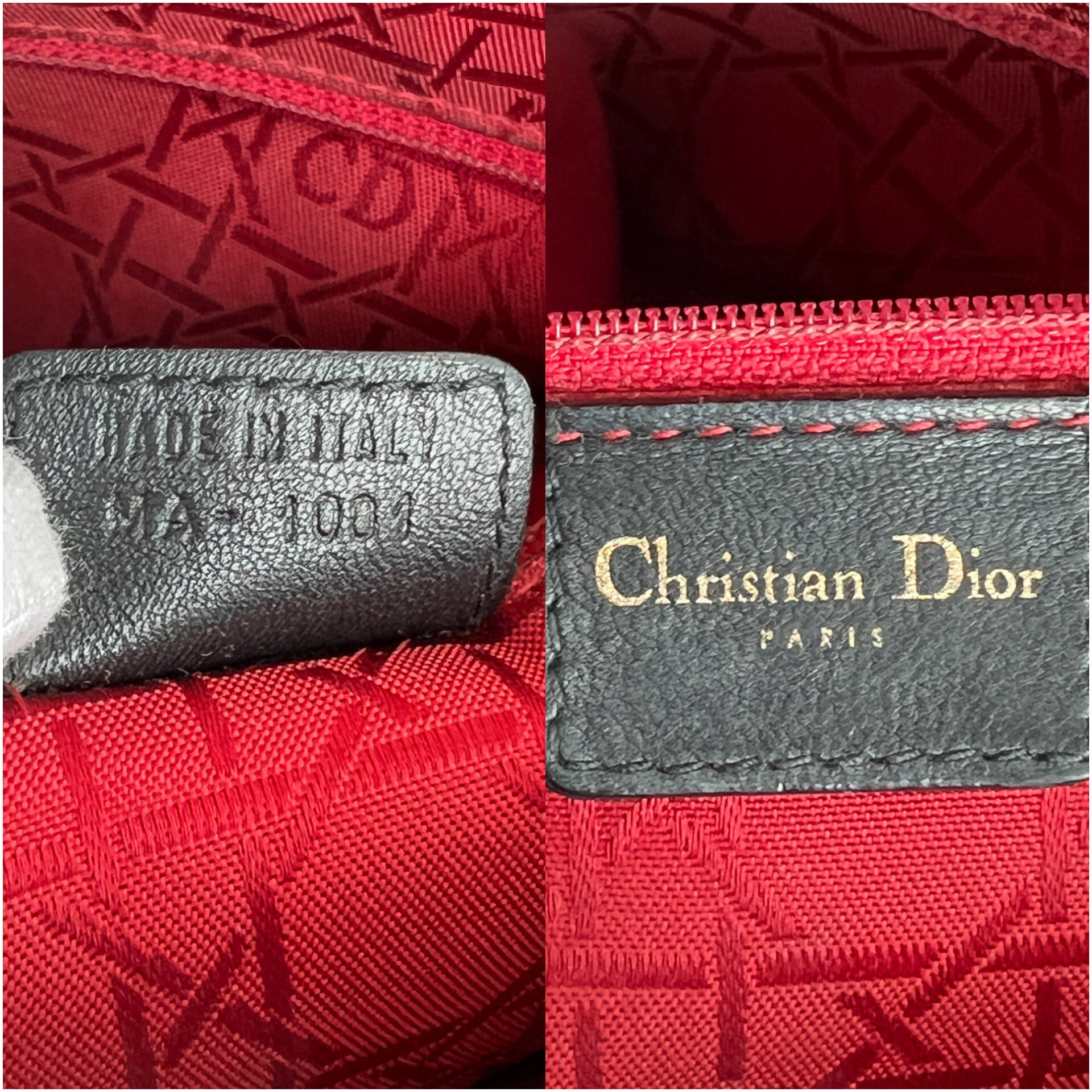 Christian  Dior Lady Dior Black Leather Cannage MA-1001