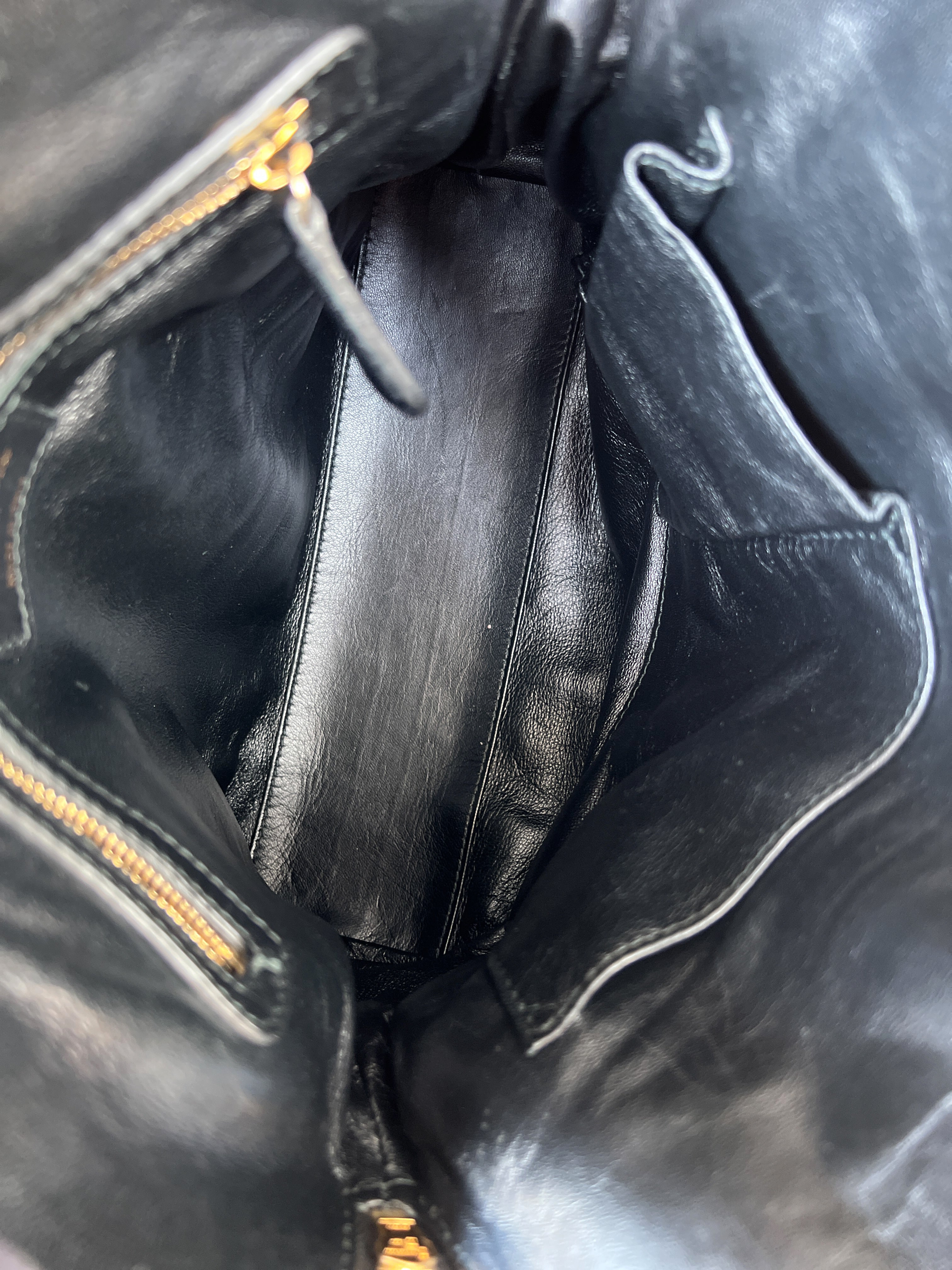 Christian Dior Gaufre Cannage Leather Black Lambskin Delices Bag